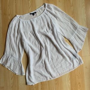 Zac & Rachel Sheer Bell Sleeve Peasant Top